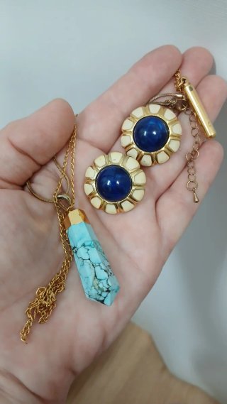 Lote Broches, Pendientes, etc. Azul Vintage