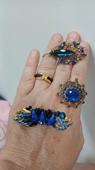 Lote Broches, Pendientes, etc. Azul Vintage