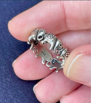 Anillo Plata 925 Elefantes