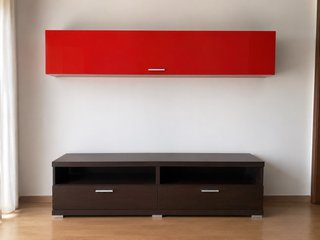 Mueble TV y Mueble Colgante Rojo