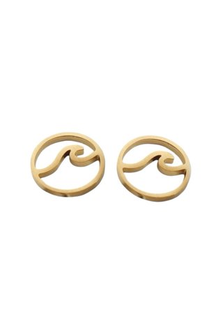 Conjunto Collar y Pendientes Ola Dorados