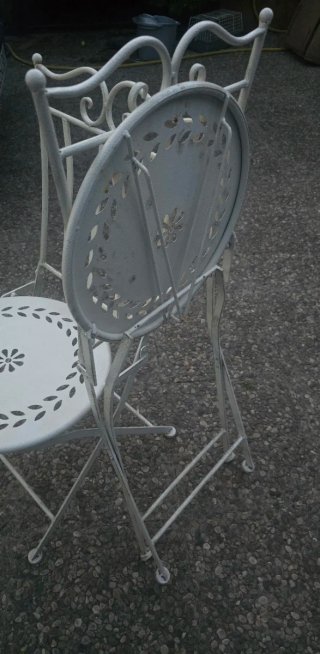 Conjunto 2 Sillas Forja Plegables Blancas