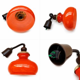 Candeeiro de teto vintage vidro laranja