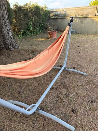 Hamaca IKEA Naranja con Soporte Metálico