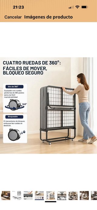 Cama Plegable 200x90cm Max 200kg