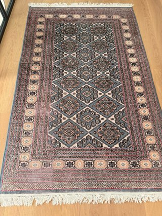 Alfombra Kilim Beige y Azul