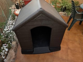 Caseta Perros Exterior Grande gris antracita.