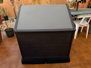 Caseta Perros Exterior Grande gris antracita.