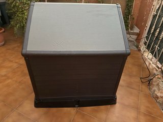 Caseta Perros Exterior Grande gris antracita.