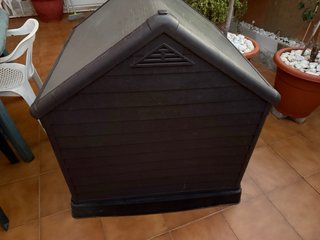 Caseta Perros Exterior Grande gris antracita.