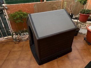 Caseta Perros Exterior Grande gris antracita.