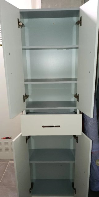 Mueble columna blanco brillo