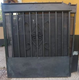 Puerta de garaje hierro forjado con dos hojas