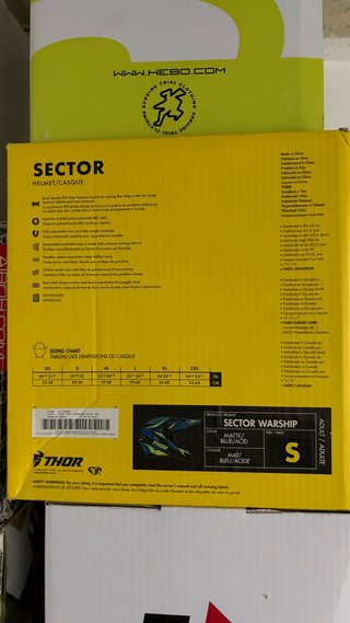 Casco Motocross Thor Sector Gris/Amarillo Talla S