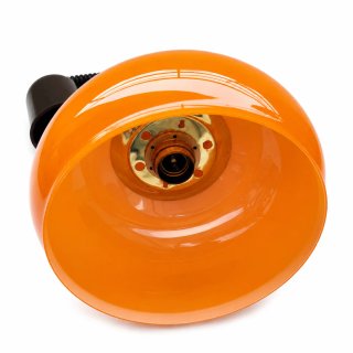 Candeeiro Teto Vintage Laranja Vidro Madeira