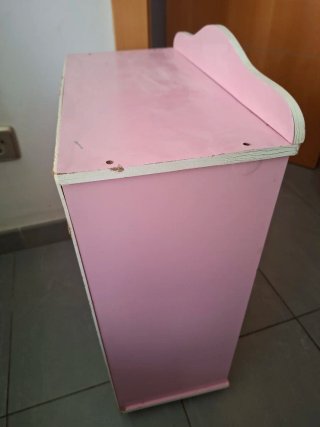 Armario infantil rosa y blanco mas cuna
