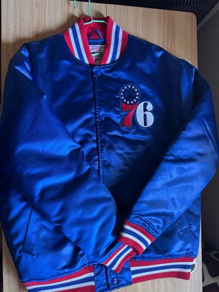Chaqueta Mitchell & Ness L 76ers Azul Roja Talla L