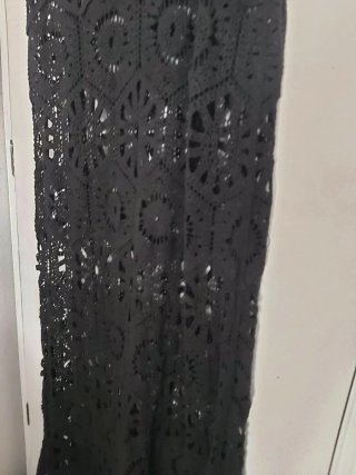 Vestido largo crochet negro