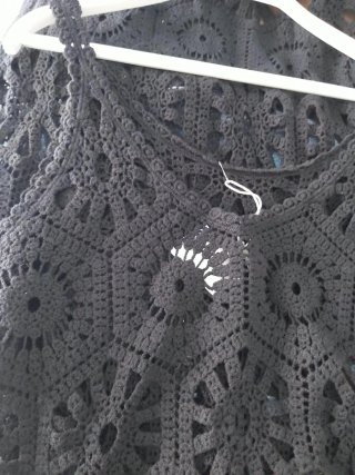 Vestido largo crochet negro