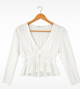Blusa Blanca Pull&Bear Talla XS