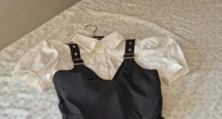 Dark academia girl outfit camisa + pichi coquette