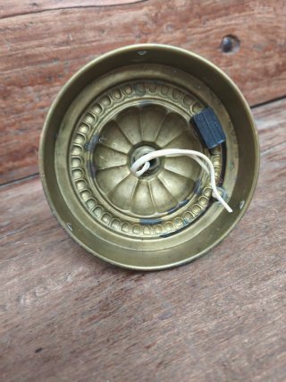 Pie de lámpara antiguo latón y cristal