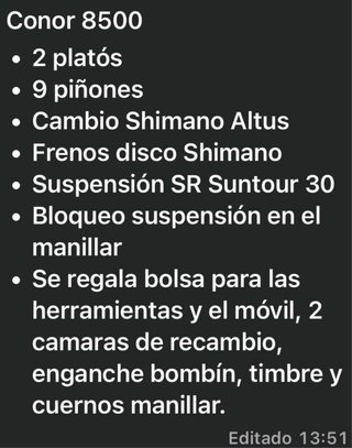 Bicicleta Conor 8500