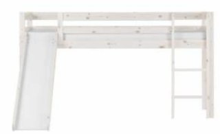 Cama alta de madera con tobogán