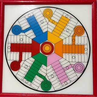 Parchís de mesa para 6 jugadores 42cm x 42cm