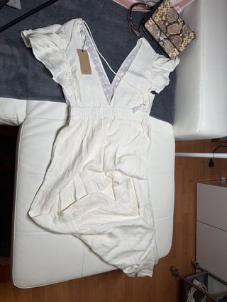 Vestido blanco bordado talla M