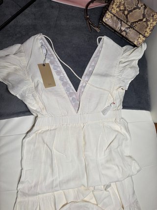 Vestido blanco bordado talla M