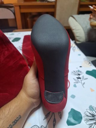Botas altas tacón rojas