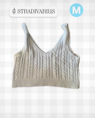 Top punto Stradivarius azul Talla M
