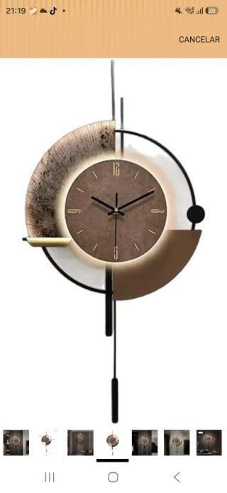 Reloj de pared moderno péndulo