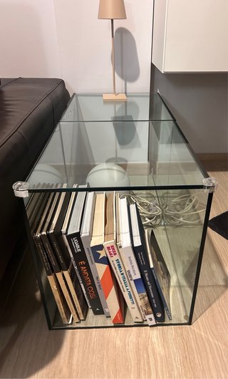 2 Tavolini in vetro molato misure 40x45x45