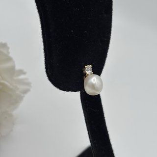 Pendientes Oro 9kt Perla y Circonita