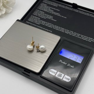 Pendientes Oro 9kt Perla y Circonita