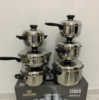 Set 12 Pentole Acciaio Inox Bavaria