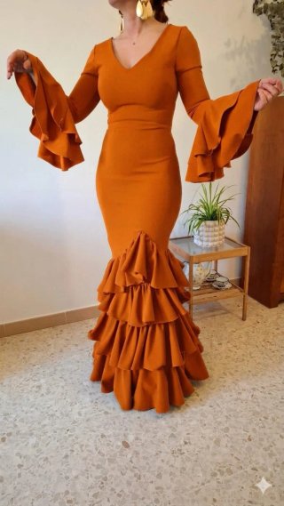 Traje de Flamenca Naranja TODAS LAS TALLAS