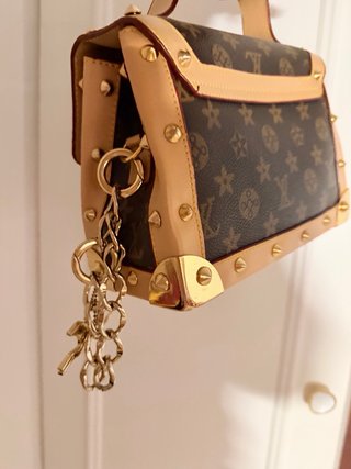 Bolso de mano mujer marrón y dorado