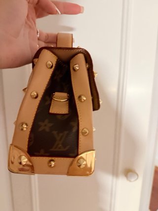 Bolso de mano mujer marrón y dorado