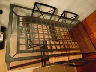 Mesa comedor cristal y 4 sillas