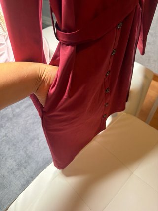Vestido camisero burdeos color granate