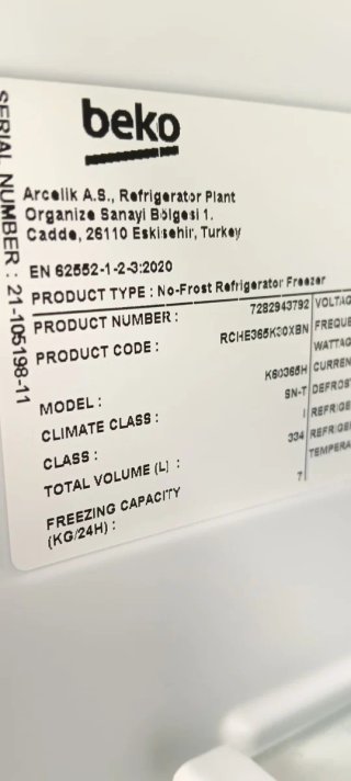 NEVERA COMBI BEKO NO FROST ENERGÍA A+