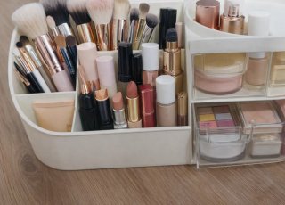 Organizador Cosméticos/Útiles Escolares Dorado
