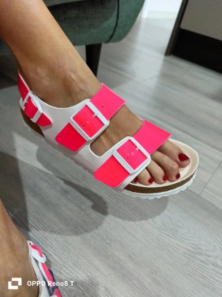 Sandali Birkenstock Donna Rosa e Bianco