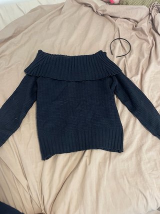 Jersey hombros descubiertos negro talla única