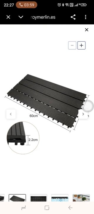 12 Baldosas Suelo PVC Negro 2m²
