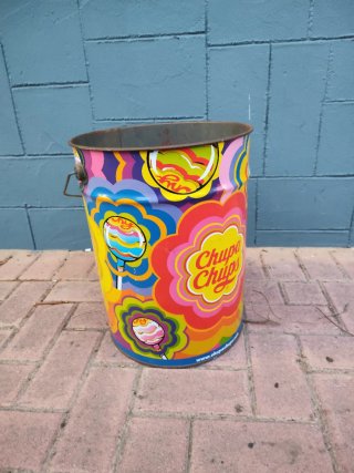 Cubo Metálico Decorativo Chupa Chups