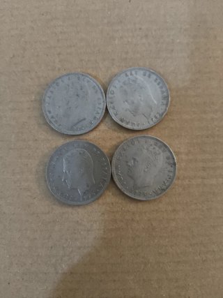 4 Monedas 25 Pesetas Corona